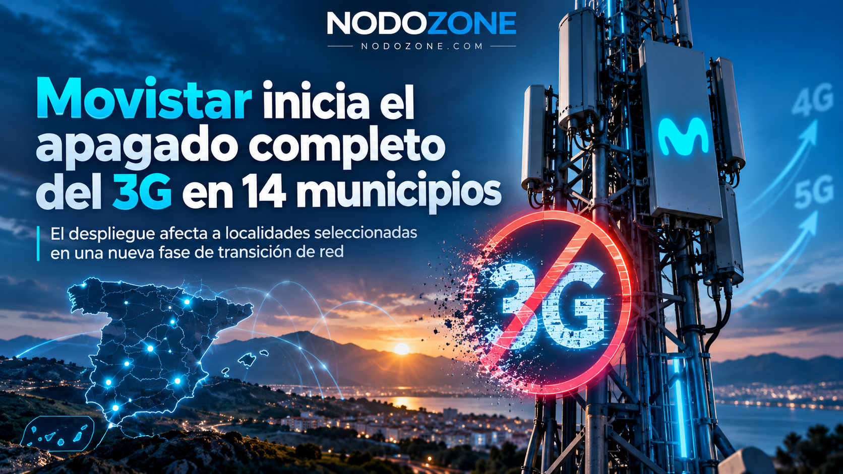 Movistar inicia el apagado completo del 3G en 14 municipios de Cádiz y Cantabria