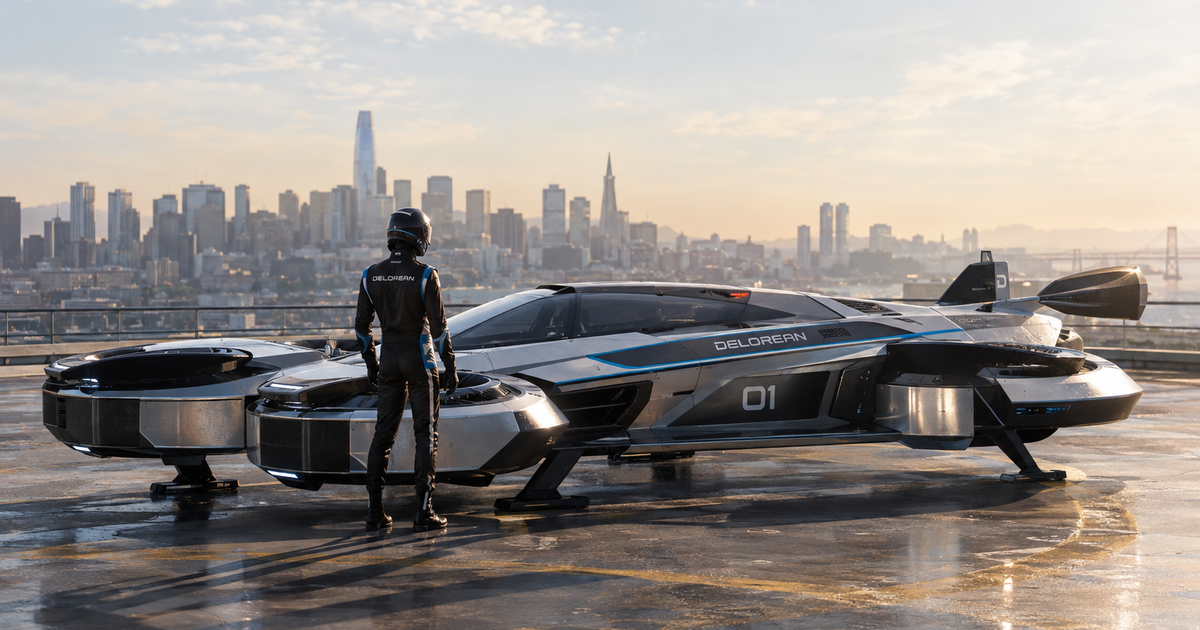 DeLorean anuncia su entrada en Airspeeder y prepara una aeronave de carreras propia