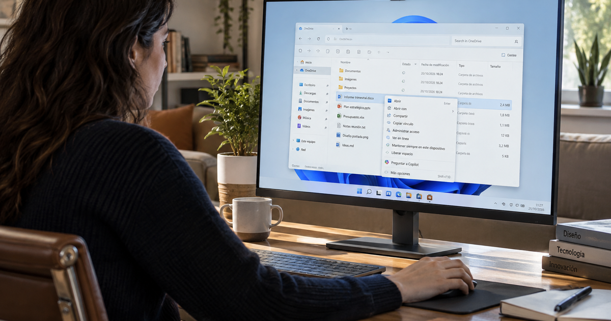 Microsoft retirará ocho accesos de Copilot del menú de OneDrive en Windows 11