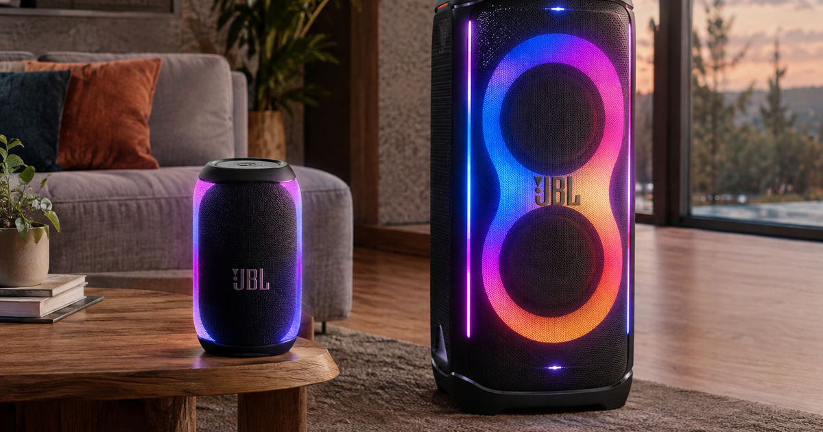 JBL Pulse 6 y PartyBox Ultimate 2: luces, AI Sound Boost y dos tamaños muy distintos
